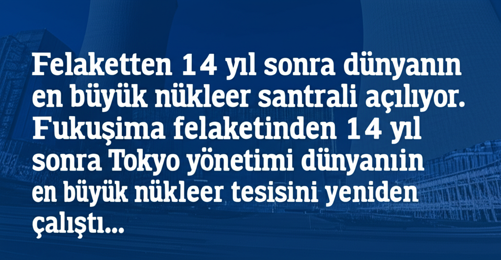 Felaketten 14 Yıl Sonra Dünyanın En Büyük Nükleer Santrali Yeniden Açılıyor